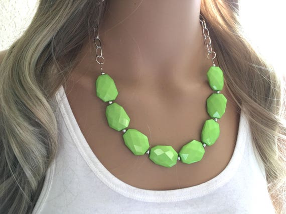 Lime green deals statement necklace