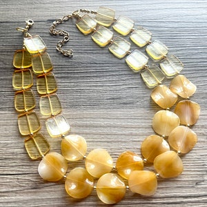 Eternal Sunshine yellow Chunky Statement Necklace, yellow necklace, orange necklace beaded wedding, fall marigold bridesmaid jewelry