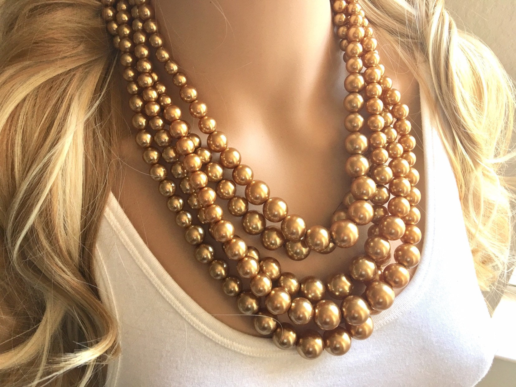 Five Strand Gold Chunky Statement 