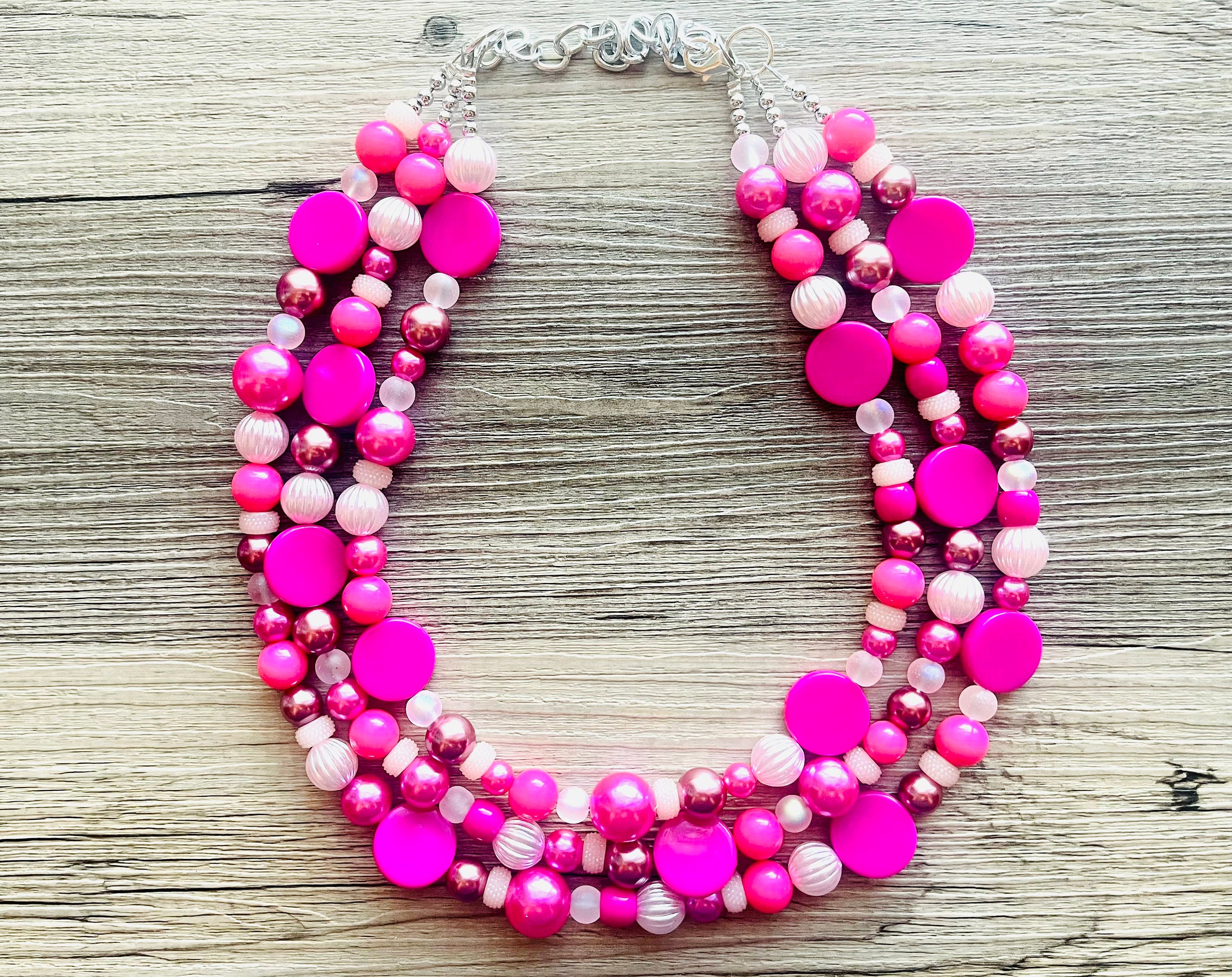 RICHEERA Pink & Purple Beaded Statement Necklace Price in India, Full  Specifications & Offers | DTashion.com