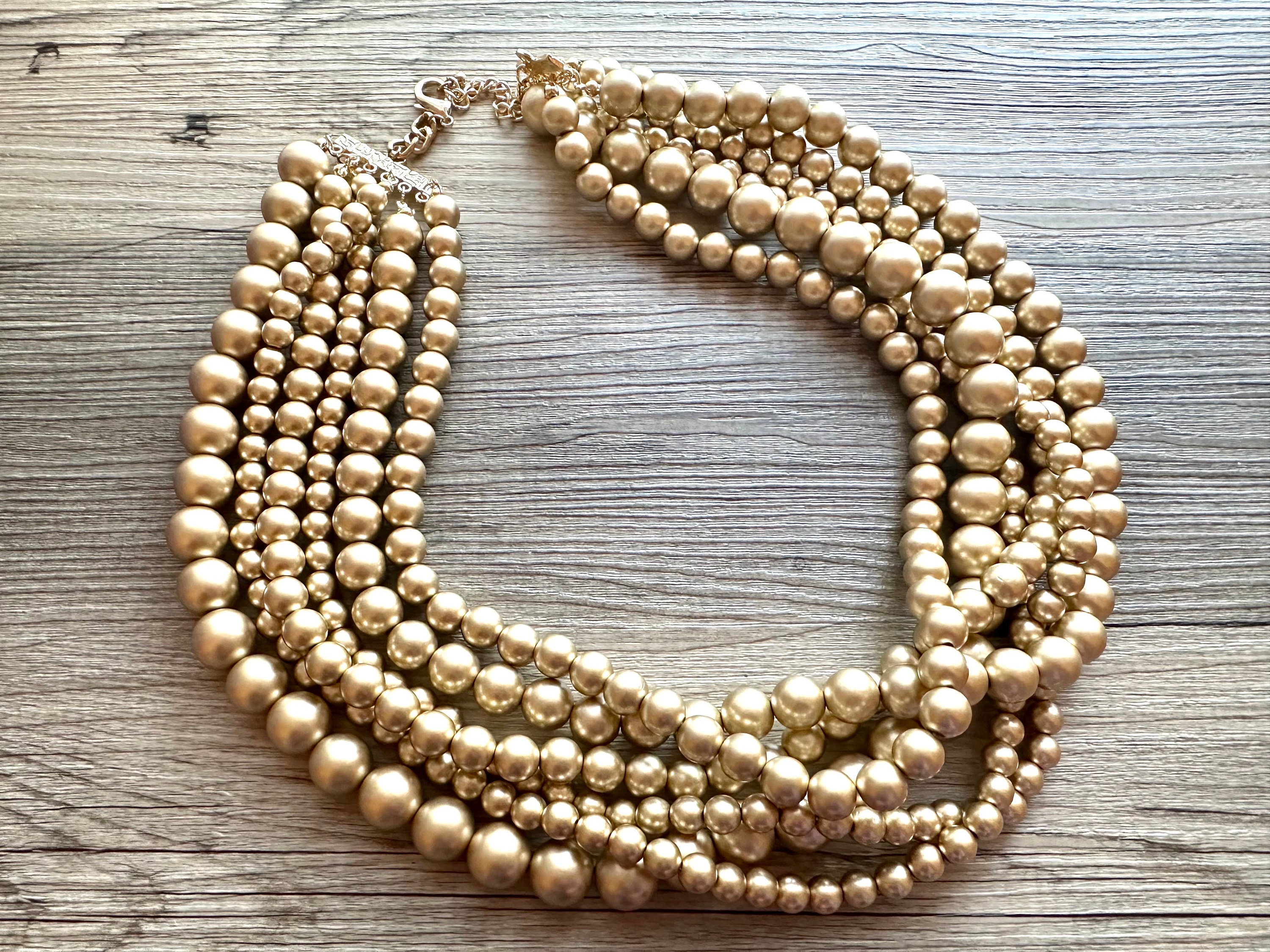 Gold Bead Necklace Etsy Canada