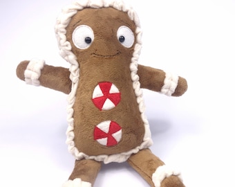 Gingerbread Man PDF soft toy plush sewing pattern