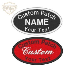 Custom Oval Name Patch Personalized Text Embroidered Badge