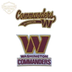 Washington Commanders 2-Piece Embroidered Patch Set | Burgundy Gold