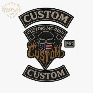 Custom Patriotic Motorcycle Club 4 Piece Embroidered Patch Set