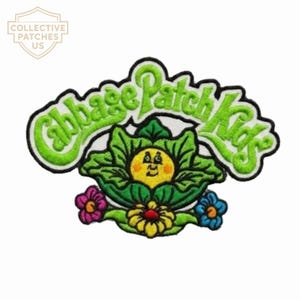 Cabbage Patch Kids Embroidered Patch | Retro Doll Floral Applique
