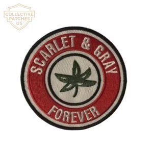 Scarlet and Gray Forever Ohio State Round Embroidered Patch