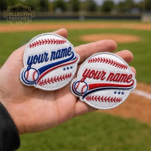 Custom Baseball Name Embroidered Patch | Personalized Player Badge