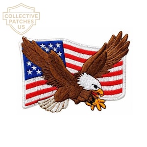 Bald Eagle American Flag Patriotic Embroidered Patch