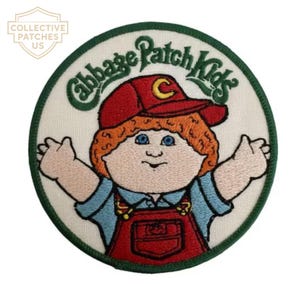 Cabbage Patch Kids Baseball Doll Embroidered Patch | Round Green Red