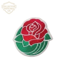 Rose Bowl Red Rose Football Embroidered Patch | Pasadena Sports