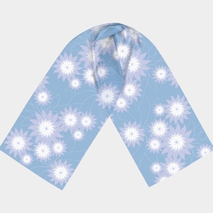 Nieuwe zijde! Pastel Life bloemen in blauwe sjaal - Made in Canada