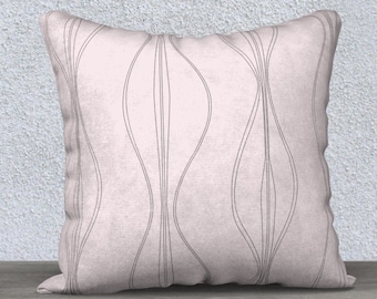 Abstract Art Pink Pillow Cover, Mid-Century Modern Accent Pillow (18x18)