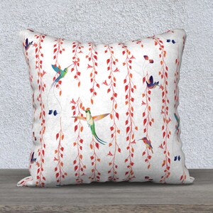 Hummingbirds decor, hummingbird, gifts for her, for women, birds Pillow cover, Throw pillow cover, White pillow cover, new home gift