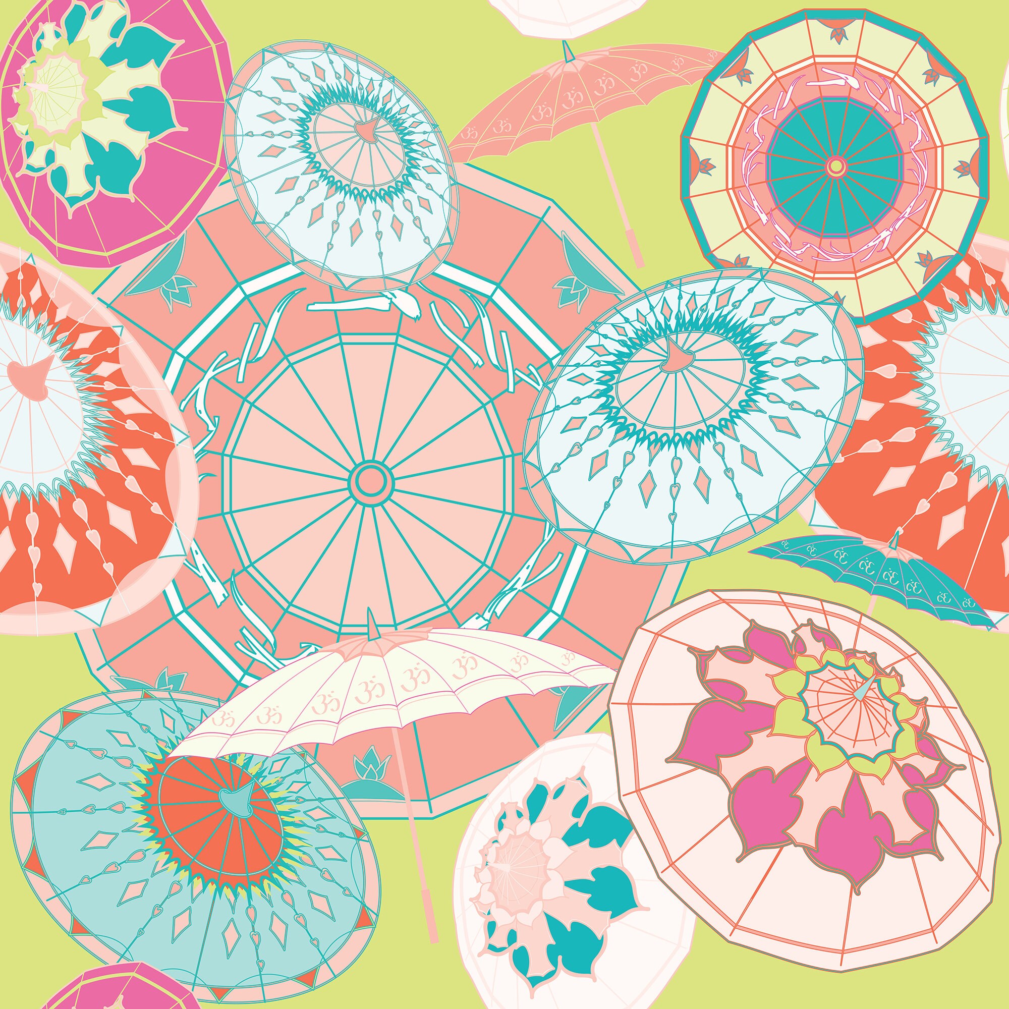 Umbrella Print, Fabric by the Yard, Fashion Fabric, Quilting Fabric