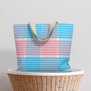 Transgender Colors Tote Bag, LGBTQ Gift for Her, With Zipper, With ...