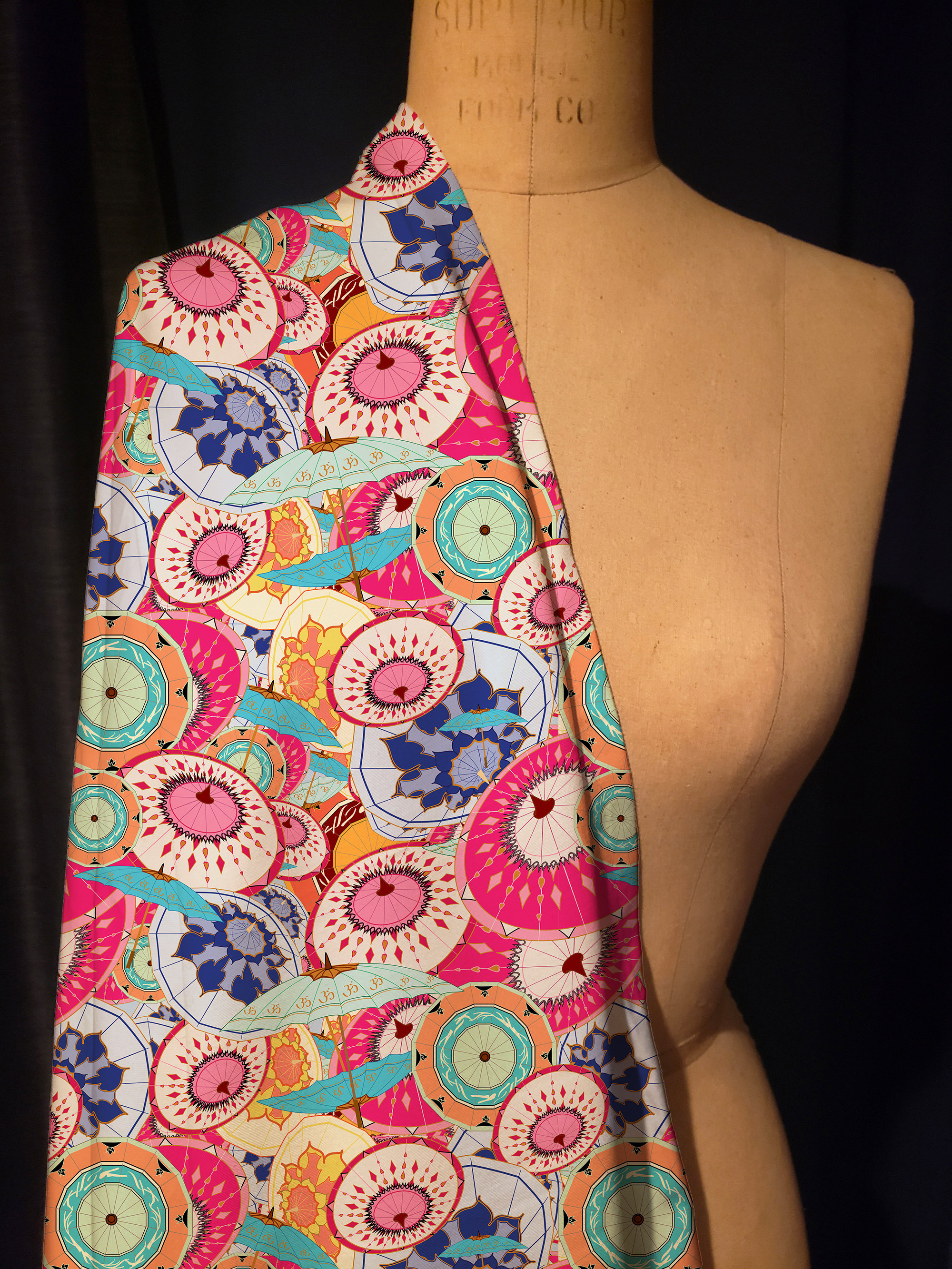 Umbrella Print, Fabric by the Yard, Fashion Fabric, Quilting Fabric