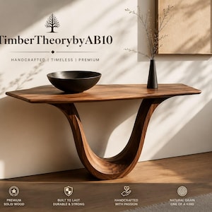 Handmade Modern Entryway Table | Organic U-Shaped Design | TimberTheorybyAB10