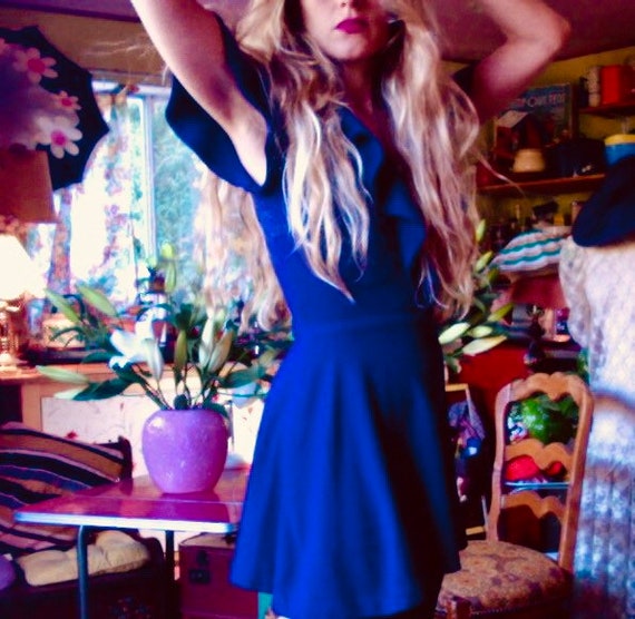 70s Young Edwardian mini dress