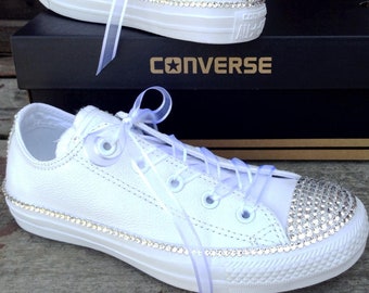 Weiße Hochzeit Converse Kicks Damen Herren Custom Canvas Low Weiße Hochzeit Converse Kicks Damen Herren Custom Canvas Low