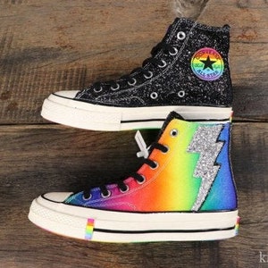 red blue and green converse