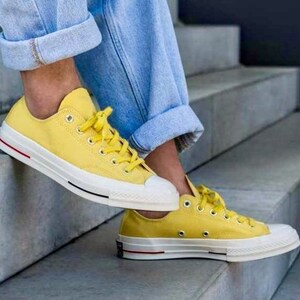 mustard converse low tops