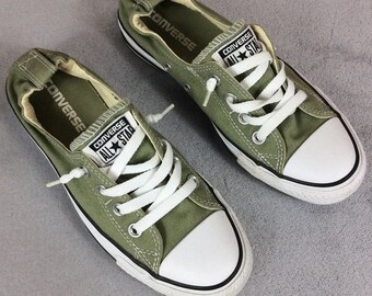 army green converse low tops