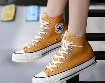mustard converse high tops