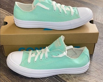 mint green converse low tops