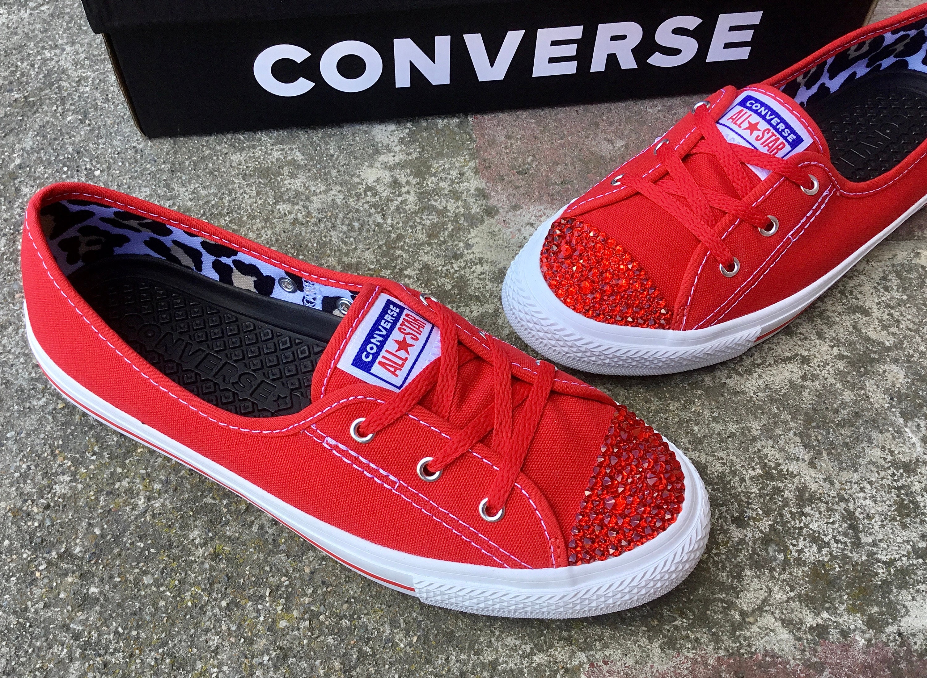 converse ballet lace red