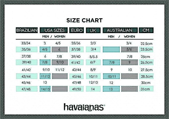 Havaianas Size Chart Cm