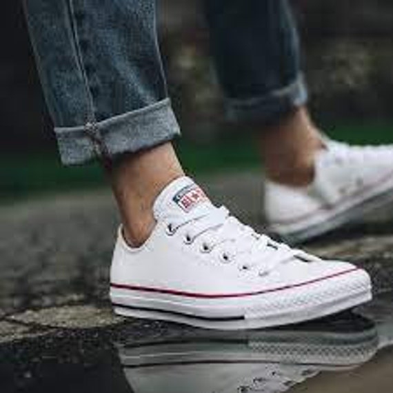 wit leren converse dames