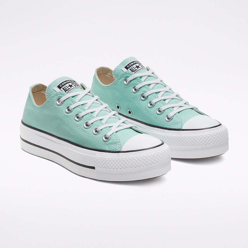 mint green converse platform