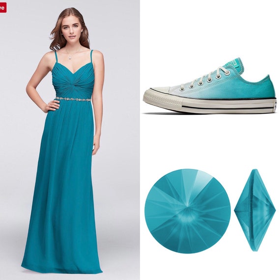 teal colored converse shoes