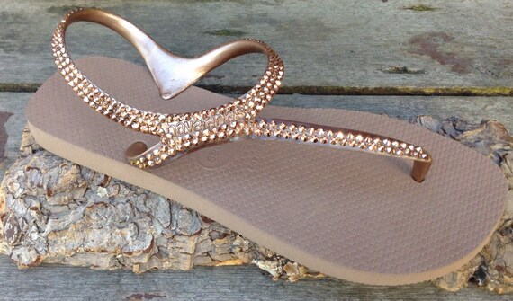 rose gold crystal havaianas