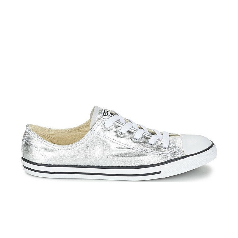 Silver Converse Dainty Metallic Gray Custom Bridal Slip ons Wedding Reception w/ Swarovski Crystal Chuck Taylor All Star Sneakers Shoes