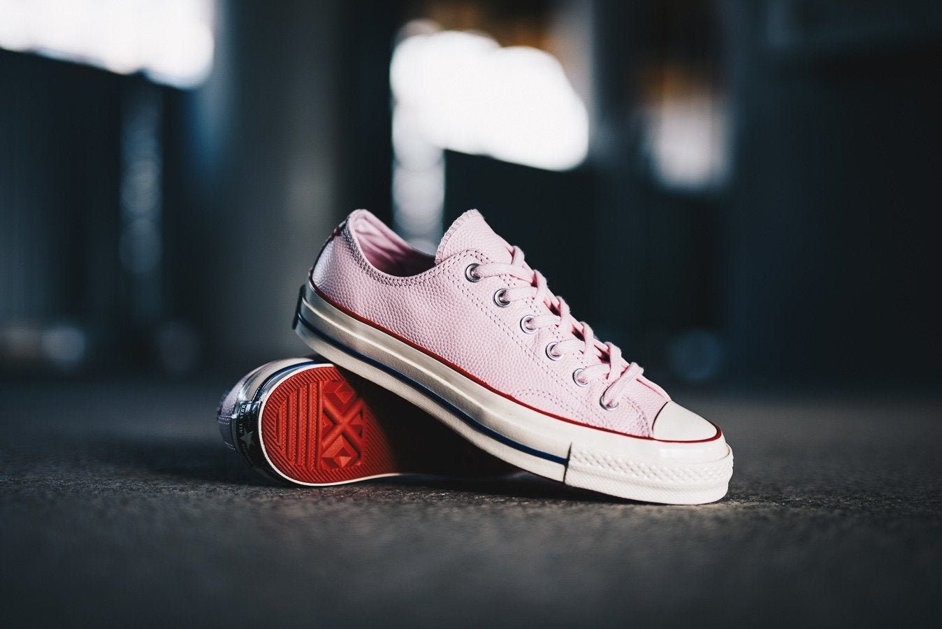 Pink Leather 70s Valentine Low Top Chuck Taylor All Star w/ Swarovski Bling Wedding Kicks Bride Sneakers Shoes