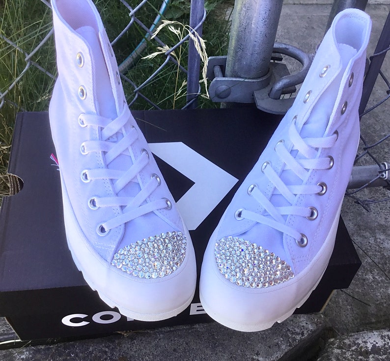 White Converse high-top Canvas Shoes Platform 560846C Size EU35-44