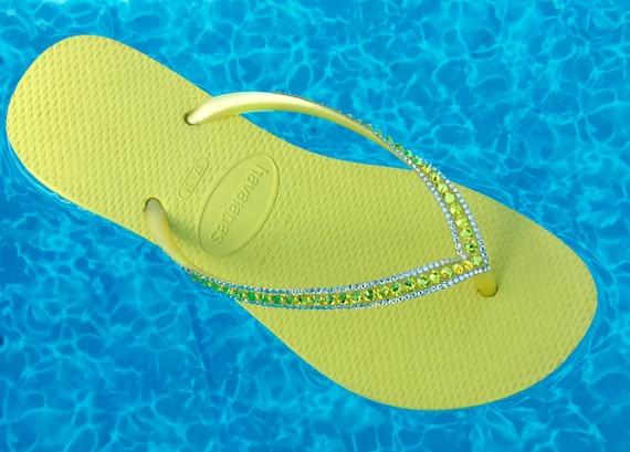 bright yellow flip flops