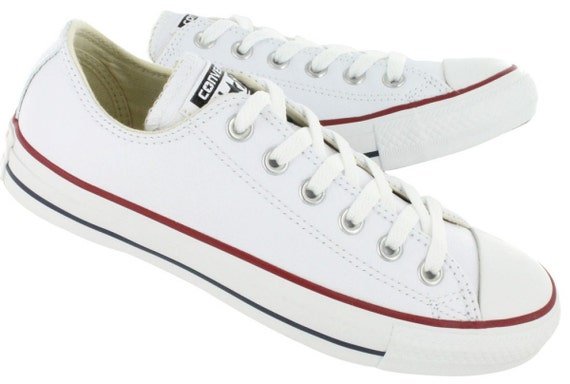 wit leren converse dames