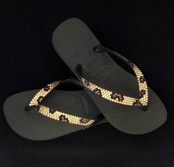 animal wedge flip flops