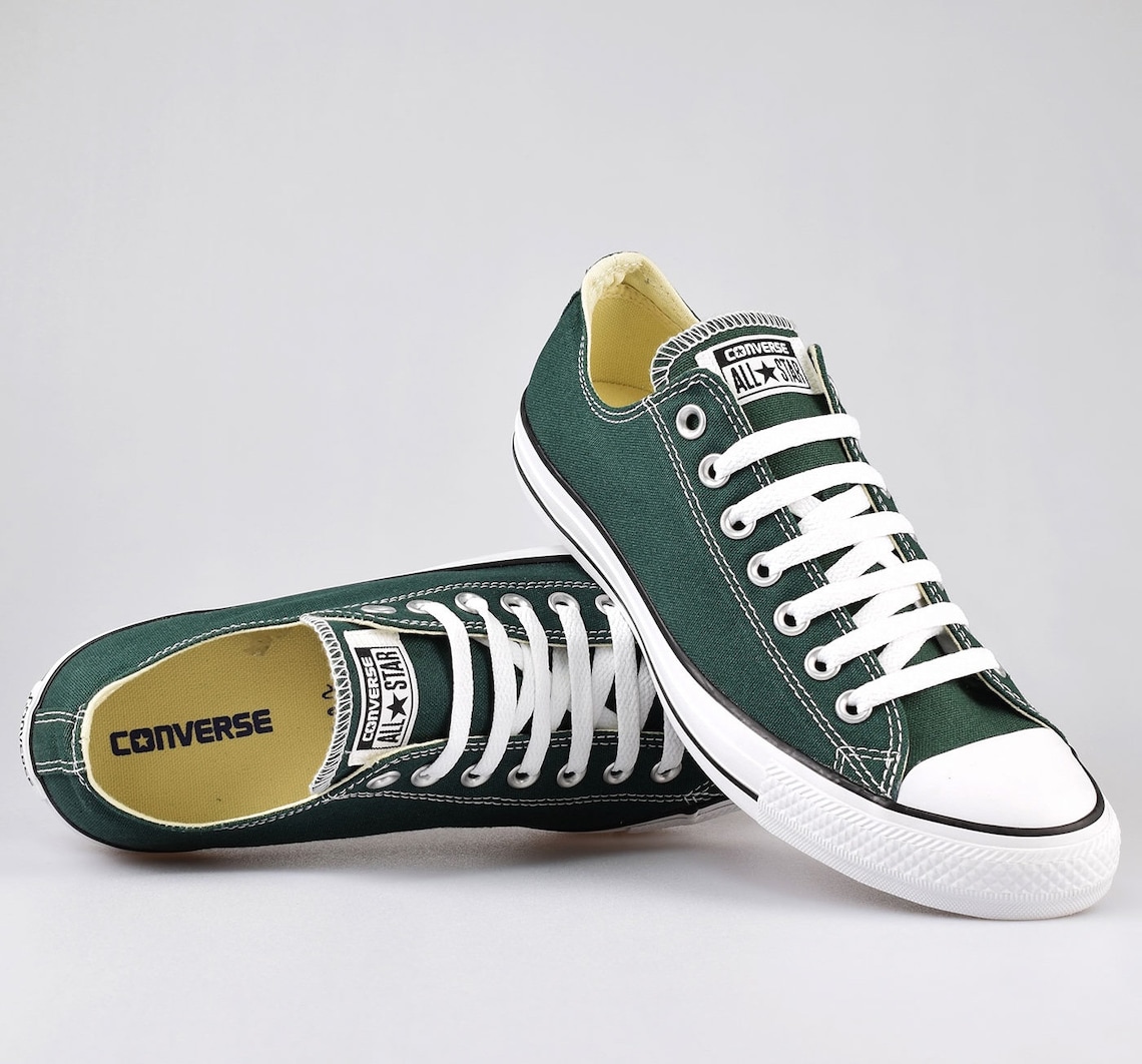 Dark Green Converse US W 8.5 Forest Hunter Low Top Bling Etsy