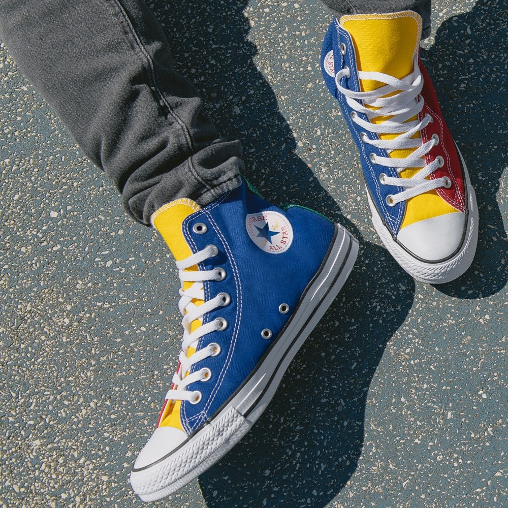 converse color block high tops