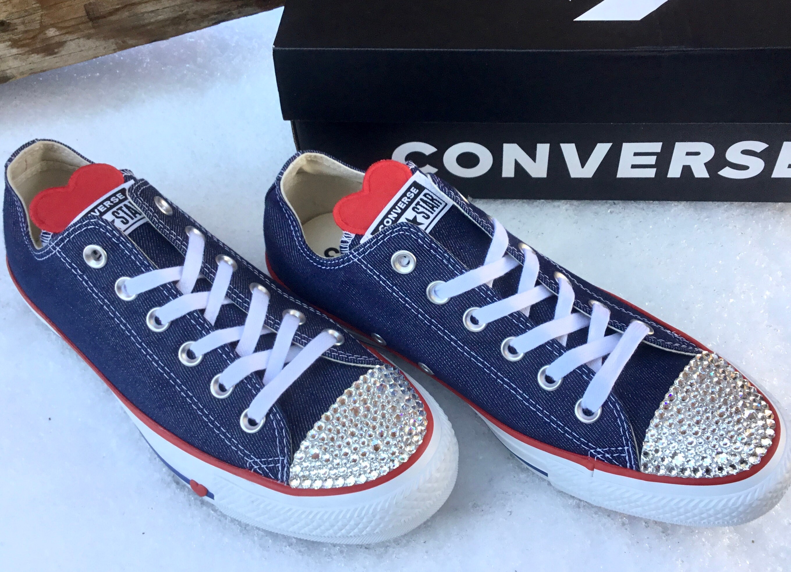 denim heart converse