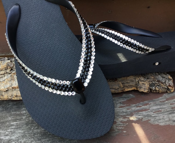 black havaianas with gem