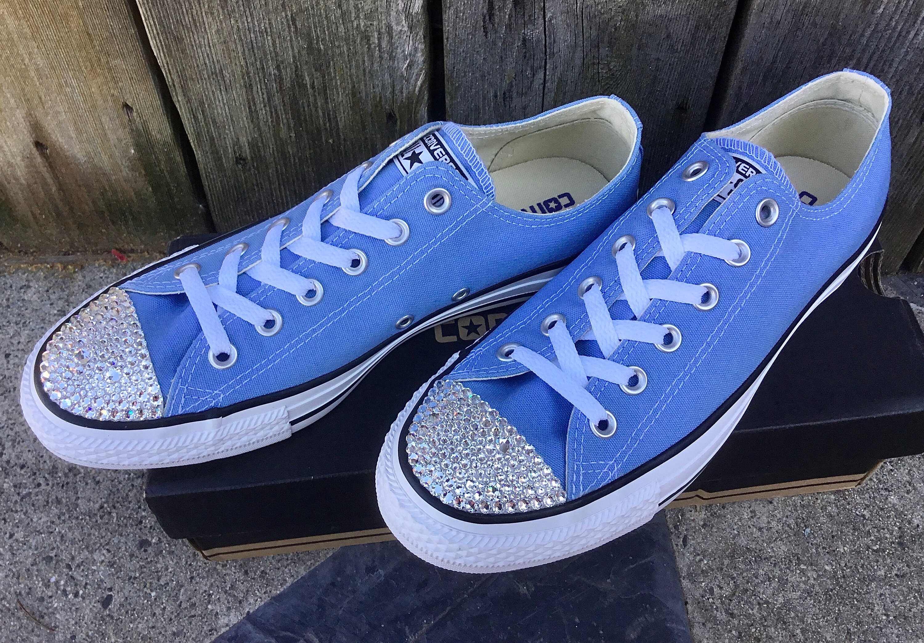 Blue Converse Low Top Periwinkle Robins Egg Bridal Custom