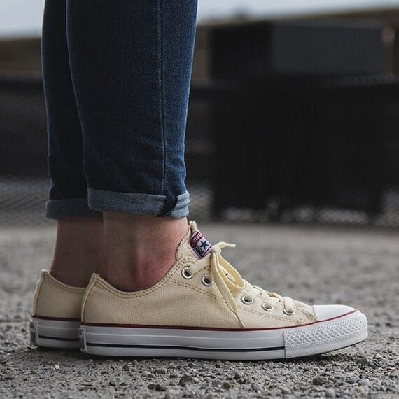 cream colored chuck taylors