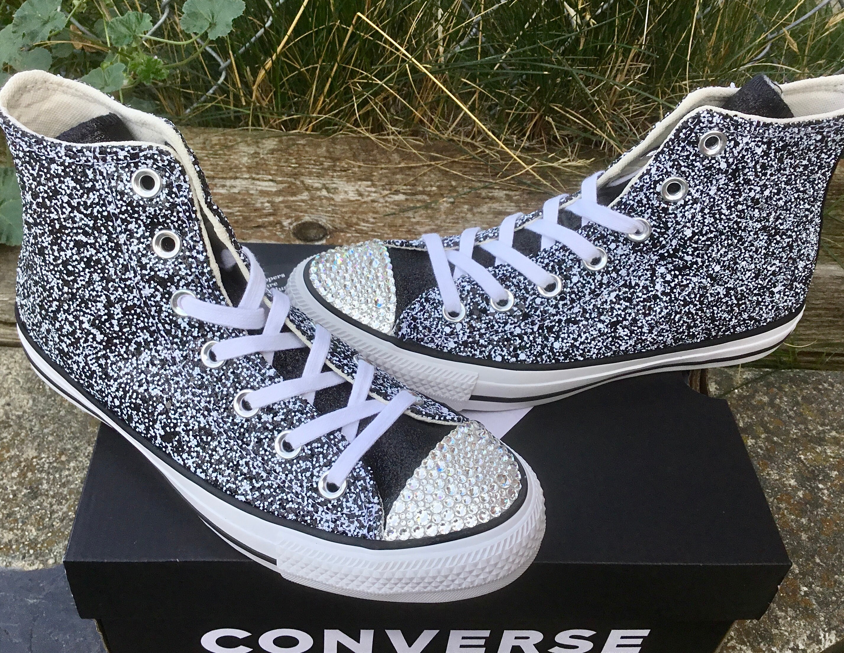 silver glitter converse sneakers