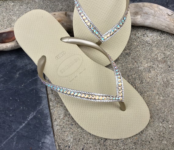 havaianas beige gold