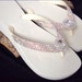 Custom Flip Flops Beach Bride Octagon Rocks w/ Swarovski Crystal Havaianas or Cariris Wedge Baguette Jewel Bling Wedding Thong Shoes